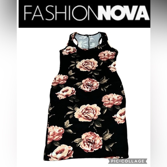 Fashion Nova Pink Bodycon Halter Midi Dress - Picture 1 of 5